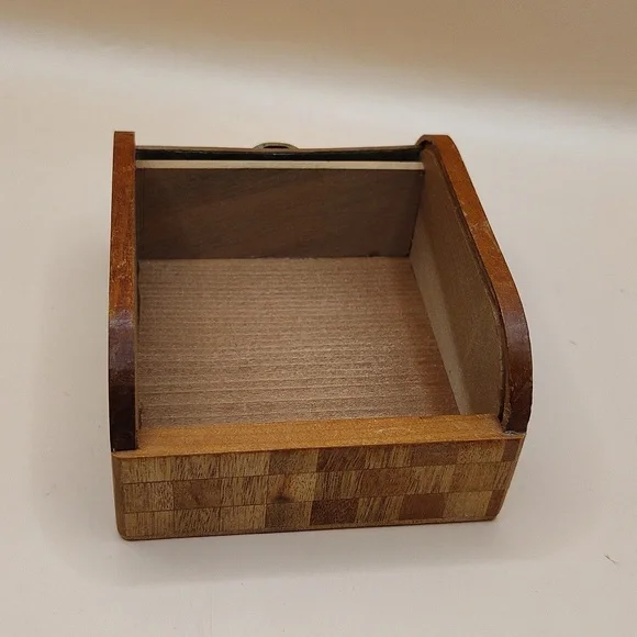 Vintage SCOTTY DOGS Inlaid Wood Case With Rolltop Articulated Lid JAPAN - Picture 5 of 8